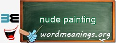 WordMeaning blackboard for nude painting